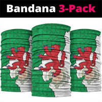 Montgomeryshire Wales Neck Gaiter Map and Emblem Celtic Style - Wonder Print Shop