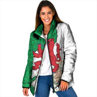 Montgomeryshire Wales Padded Jacket Map and Emblem Celtic Style - Wonder Print Shop