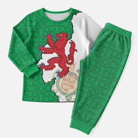 Montgomeryshire Wales Christmas Pajama Set Map and Emblem Celtic Style - Wonder Print Shop