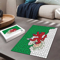 Montgomeryshire Wales Puzzle Map and Emblem Celtic Style - Wonder Print Shop