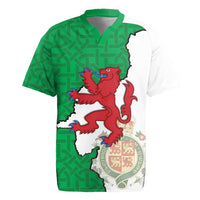 Montgomeryshire Wales Rugby Jersey Map and Emblem Celtic Style - Wonder Print Shop
