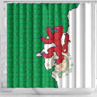 Montgomeryshire Wales Shower Curtain Map and Emblem Celtic Style - Wonder Print Shop