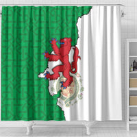 Montgomeryshire Wales Shower Curtain Map and Emblem Celtic Style - Wonder Print Shop