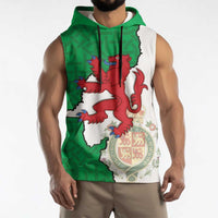 Montgomeryshire Wales Sleeveless Hoodie Map and Emblem Celtic Style - Wonder Print Shop