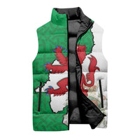 Montgomeryshire Wales Sleeveless Puffer Jacket Map and Emblem Celtic Style - Wonder Print Shop