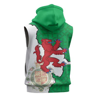 Montgomeryshire Wales Sleeveless Zip Hoodie Map and Emblem Celtic Style - Wonder Print Shop