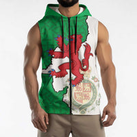 Montgomeryshire Wales Sleeveless Zip Hoodie Map and Emblem Celtic Style - Wonder Print Shop