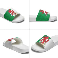 Montgomeryshire Wales Slide Sandals Map and Emblem Celtic Style - Wonder Print Shop