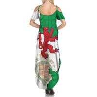 Montgomeryshire Wales Summer Maxi Dress Map and Emblem Celtic Style - Wonder Print Shop