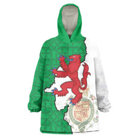 Montgomeryshire Wales Wearable Blanket Hoodie Map and Emblem Celtic Style - Wonder Print Shop
