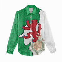 Montgomeryshire Wales Women Casual Shirt Map and Emblem Celtic Style - Wonder Print Shop