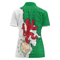 Montgomeryshire Wales Women Polo Shirt Map and Emblem Celtic Style - Wonder Print Shop