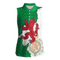 Montgomeryshire Wales Women Sleeveless Polo Shirt Map and Emblem Celtic Style - Wonder Print Shop