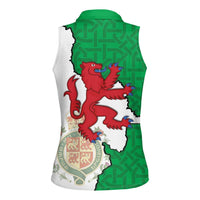 Montgomeryshire Wales Women Sleeveless Polo Shirt Map and Emblem Celtic Style - Wonder Print Shop