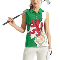 Montgomeryshire Wales Women Sleeveless Polo Shirt Map and Emblem Celtic Style - Wonder Print Shop