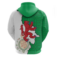 Montgomeryshire Wales Zip Hoodie Map and Emblem Celtic Style - Wonder Print Shop