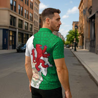 Montgomeryshire Wales Zipper Polo Shirt Map and Emblem Celtic Style - Wonder Print Shop