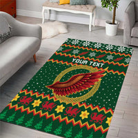 Personalized Montgomeryshire Wales Christmas Area Rug Celtic Red Wing Cymru Heritage - Wonder Print Shop