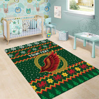 Personalized Montgomeryshire Wales Christmas Area Rug Celtic Red Wing Cymru Heritage - Wonder Print Shop