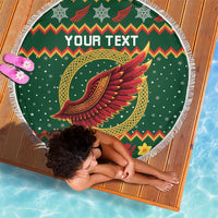Personalized Montgomeryshire Wales Christmas Beach Blanket Celtic Red Wing Cymru Heritage - Wonder Print Shop