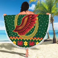 Personalized Montgomeryshire Wales Christmas Beach Blanket Celtic Red Wing Cymru Heritage - Wonder Print Shop