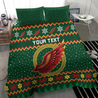 Personalized Montgomeryshire Wales Christmas Bedding Set Celtic Red Wing Cymru Heritage - Wonder Print Shop