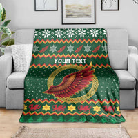 Personalized Montgomeryshire Wales Christmas Blanket Celtic Red Wing Cymru Heritage - Wonder Print Shop