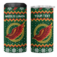 Personalized Montgomeryshire Wales Christmas 4 in 1 Can Cooler Tumbler Celtic Red Wing Cymru Heritage - Wonder Print Shop