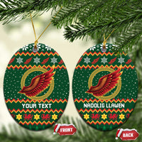 Personalized Montgomeryshire Wales Christmas Ceramic Ornament Celtic Red Wing Cymru Heritage - Wonder Print Shop