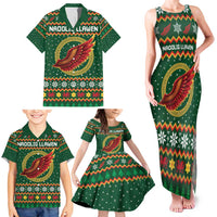 Personalized Montgomeryshire Wales Christmas Family Matching Tank Maxi Dress and Hawaiian Shirt Celtic Red Wing Cymru Heritage - Wonder Print Shop