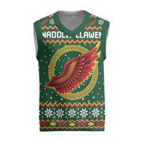 Personalized Montgomeryshire Wales Christmas Knitted V-Neck Vest Celtic Red Wing Cymru Heritage - Wonder Print Shop