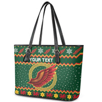 Personalized Montgomeryshire Wales Christmas Leather Tote Bag Celtic Red Wing Cymru Heritage - Wonder Print Shop