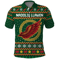 Personalized Montgomeryshire Wales Christmas Polo Shirt Celtic Red Wing Cymru Heritage - Wonder Print Shop