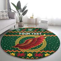 Personalized Montgomeryshire Wales Christmas Round Carpet Celtic Red Wing Cymru Heritage - Wonder Print Shop