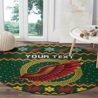 Personalized Montgomeryshire Wales Christmas Round Carpet Celtic Red Wing Cymru Heritage - Wonder Print Shop