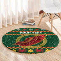 Personalized Montgomeryshire Wales Christmas Round Carpet Celtic Red Wing Cymru Heritage - Wonder Print Shop
