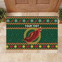 Personalized Montgomeryshire Wales Christmas Rubber Doormat Celtic Red Wing Cymru Heritage - Wonder Print Shop