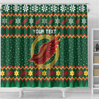 Personalized Montgomeryshire Wales Christmas Shower Curtain Celtic Red Wing Cymru Heritage - Wonder Print Shop