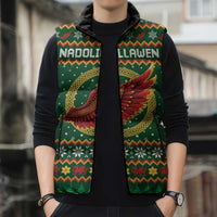 Personalized Montgomeryshire Wales Christmas Sleeveless Puffer Jacket Celtic Red Wing Cymru Heritage - Wonder Print Shop