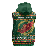 Personalized Montgomeryshire Wales Christmas Sleeveless Zip Hoodie Celtic Red Wing Cymru Heritage - Wonder Print Shop