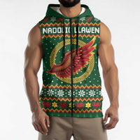 Personalized Montgomeryshire Wales Christmas Sleeveless Zip Hoodie Celtic Red Wing Cymru Heritage - Wonder Print Shop