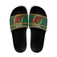 Personalized Montgomeryshire Wales Christmas Slide Sandals Celtic Red Wing Cymru Heritage - Wonder Print Shop