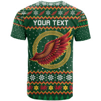 Personalized Montgomeryshire Wales Christmas T Shirt Celtic Red Wing Cymru Heritage - Wonder Print Shop