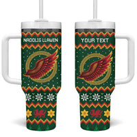 Personalized Montgomeryshire Wales Christmas Tumbler With Handle Celtic Red Wing Cymru Heritage - Wonder Print Shop