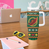 Personalized Montgomeryshire Wales Christmas Tumbler With Handle Celtic Red Wing Cymru Heritage - Wonder Print Shop