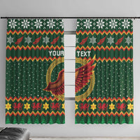 Personalized Montgomeryshire Wales Christmas Window Curtain Celtic Red Wing Cymru Heritage - Wonder Print Shop