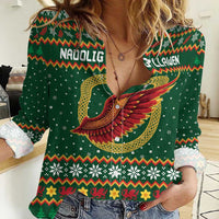 Personalized Montgomeryshire Wales Christmas Women Casual Shirt Celtic Red Wing Cymru Heritage - Wonder Print Shop