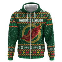 Personalized Montgomeryshire Wales Christmas Zip Hoodie Celtic Red Wing Cymru Heritage - Wonder Print Shop