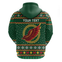 Personalized Montgomeryshire Wales Christmas Zip Hoodie Celtic Red Wing Cymru Heritage - Wonder Print Shop