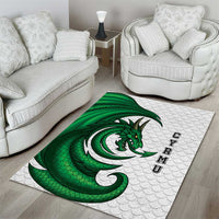 Wales Celtic Dragon Area Rug Welsh Mythic Green Dragon - Wonder Print Shop